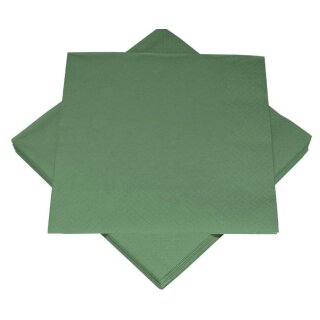 Servietten uni 3-lagig dunkelgrün 33x33cm 20 Stück