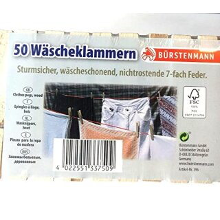 Wäscheklammern Holz 7 cm 50 Stück
