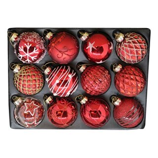 Weihnachtskugeln Glas "Deluxe" Ø 6cm im Display, Sortiment M