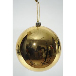 Weihnachstkugel Kunststoff glänzend 14cm gold