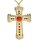 "GOLDENE HALSKETTE MIT KREUZ UND EDELSTEINEN"