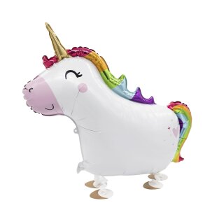 Walking Balloon Einhorn Foil Falloon (inkl. Helium 7 €) 81 cm 62 cm
