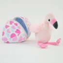 Mini Flamingo Plüschtier im Ei ca. 13 cm – Süßes Kuscheltier zum Schlüpfen – Stofftier Baby Flamingo Rosa mit Reißverschluss-Ei – Geschenk Kinder Mädchen Jungen Geburtstag Weihnachten Mitgebsel
