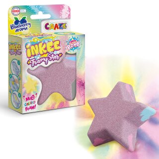 Badebombe mit Blaubeeraroma, 2-fach sort. in Sternform  im Display CRAZE 28070 Display sort. - INKEE Foamy Star