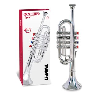 BONTEMPI Trompete 4 farbige Tasten silber 37cm Kunststoff