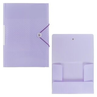 Idena Sammelmappe PP mit Gummizugverschluss und Rückenschild pastell flieder DIN A4