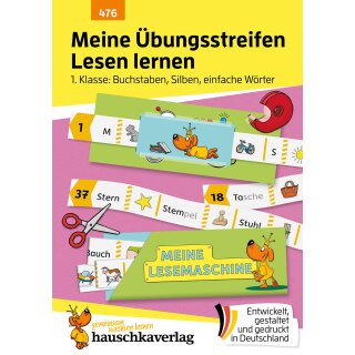 Meine Übungsstreifen Lesen lernen – 1. Klasse: Buchstaben, Silben, einfache Wörter, A5-Heft
