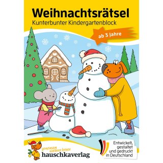 Weihnachtsrätsel – Kunterbunter Kindergartenblock ab 3 Jahre, A5-Block