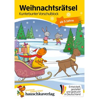 Weihnachtsrätsel – Kunterbunter Vorschulblock ab 5 Jahre, A5-Block