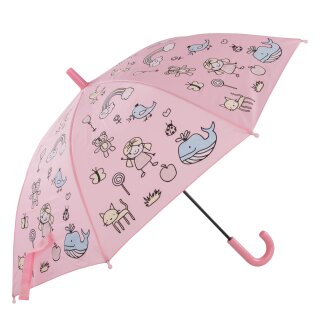 Idena Schirm Magic Regenbogen rosa Ø83x66cm